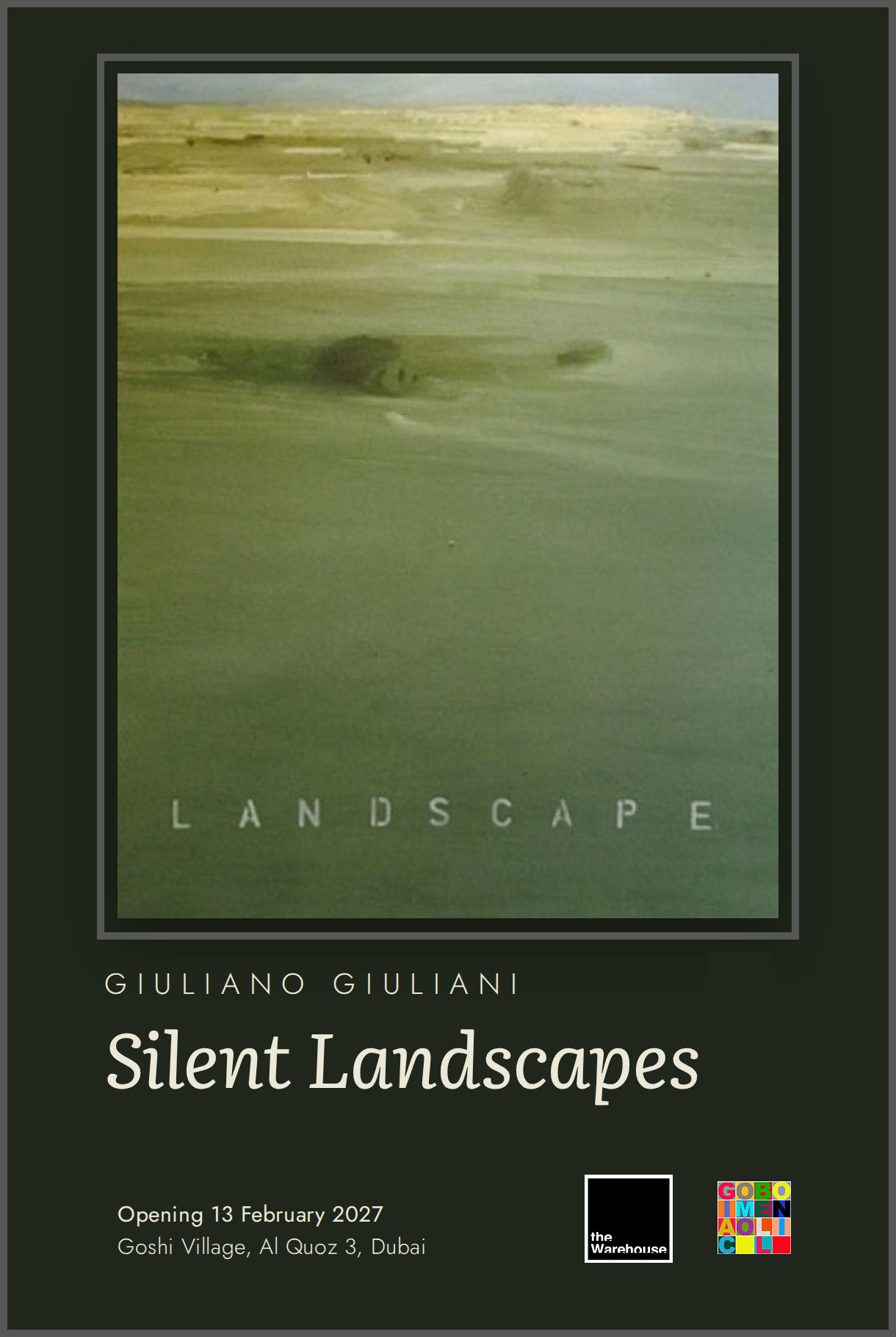 Locandina della mostra Silent Landscapes di Giuliano Giuliani