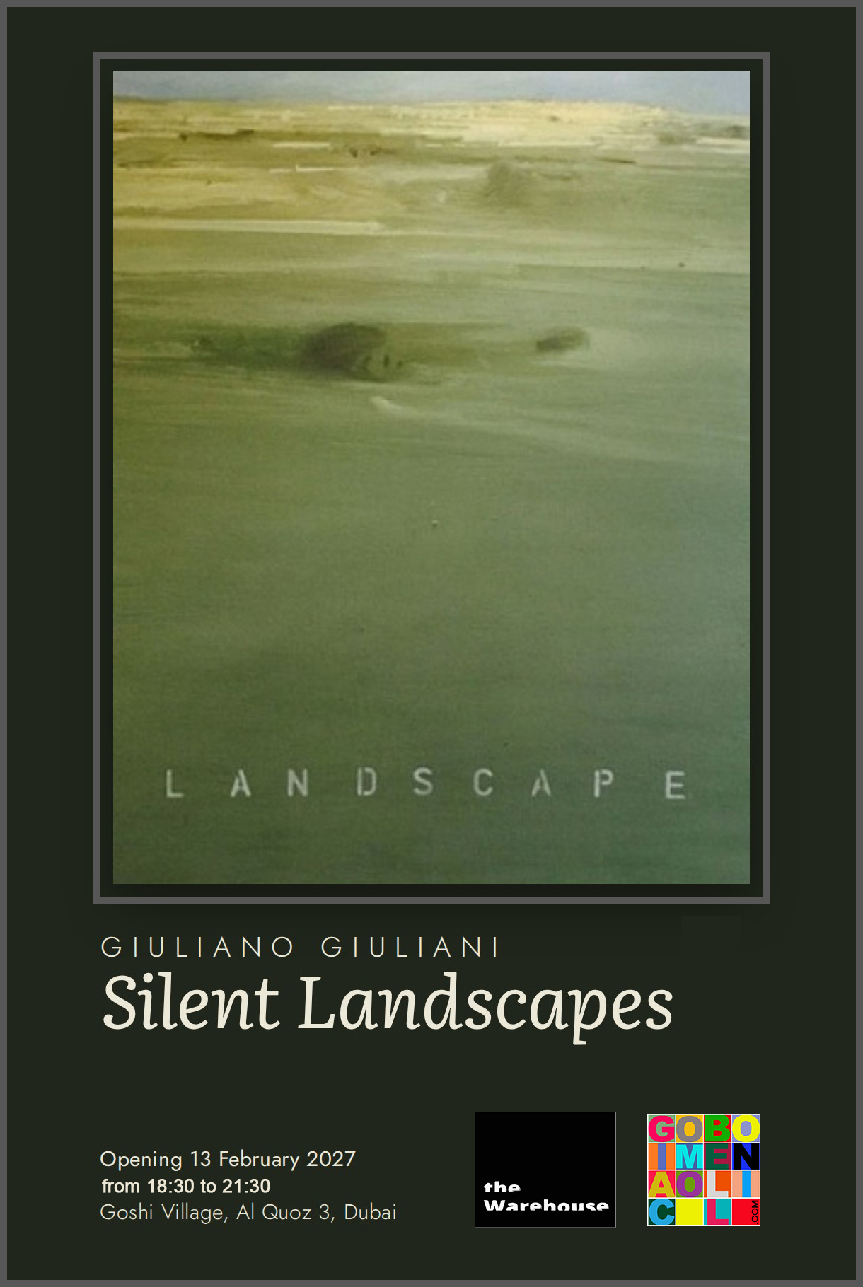Locandina della mostra Silent Landscapes di Giuliano Giuliani