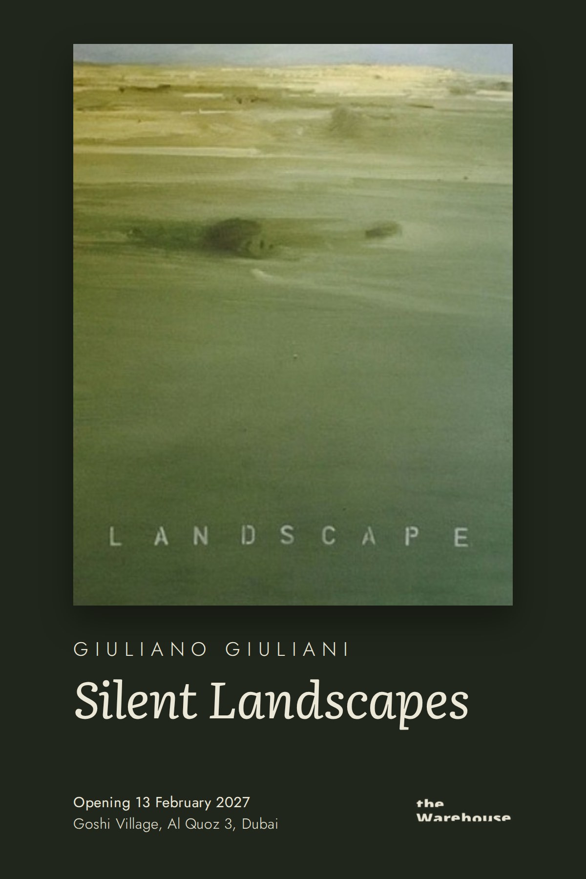 Locandina della mostra Silent Landscapes di Giuliano Giuliani